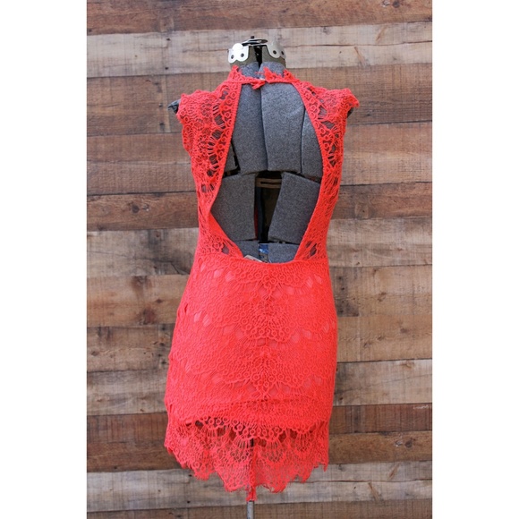 SOLD HPFree People Orange Lace Dress Small NEW - Picture 5 of 7